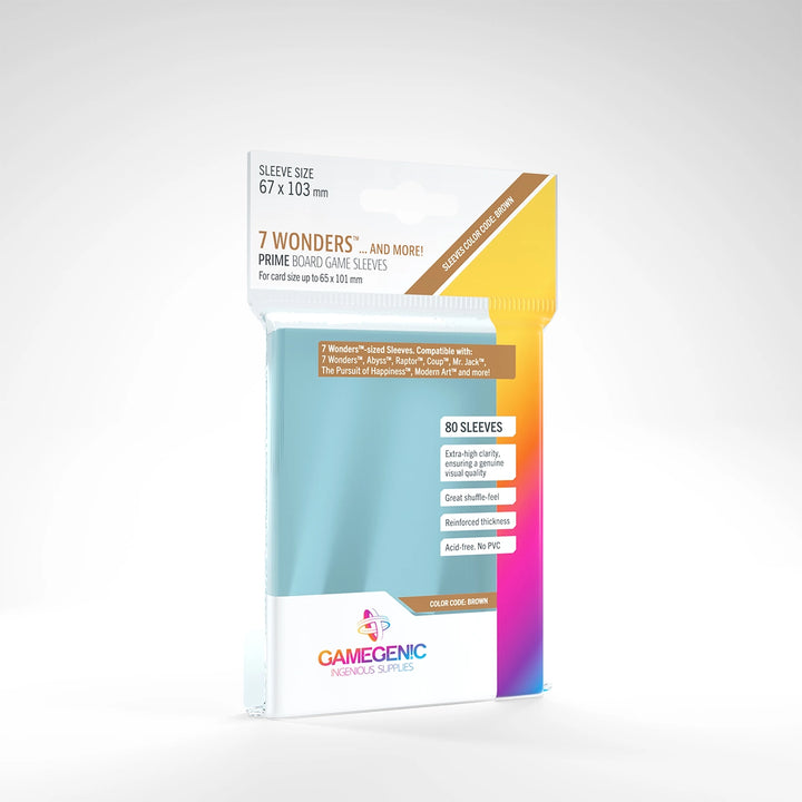 A set of clear, plastic card sleeves in their retail packaging on a white background