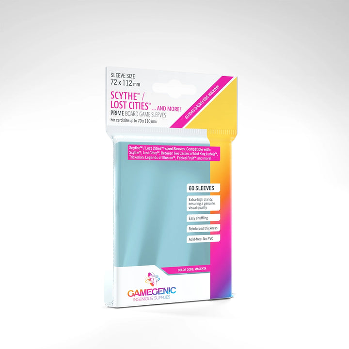 A set of clear, plastic card sleeves in their retail packaging on a white background