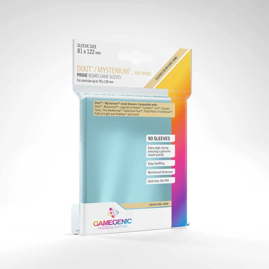 A set of clear, plastic card sleeves in their retail packaging on a white background