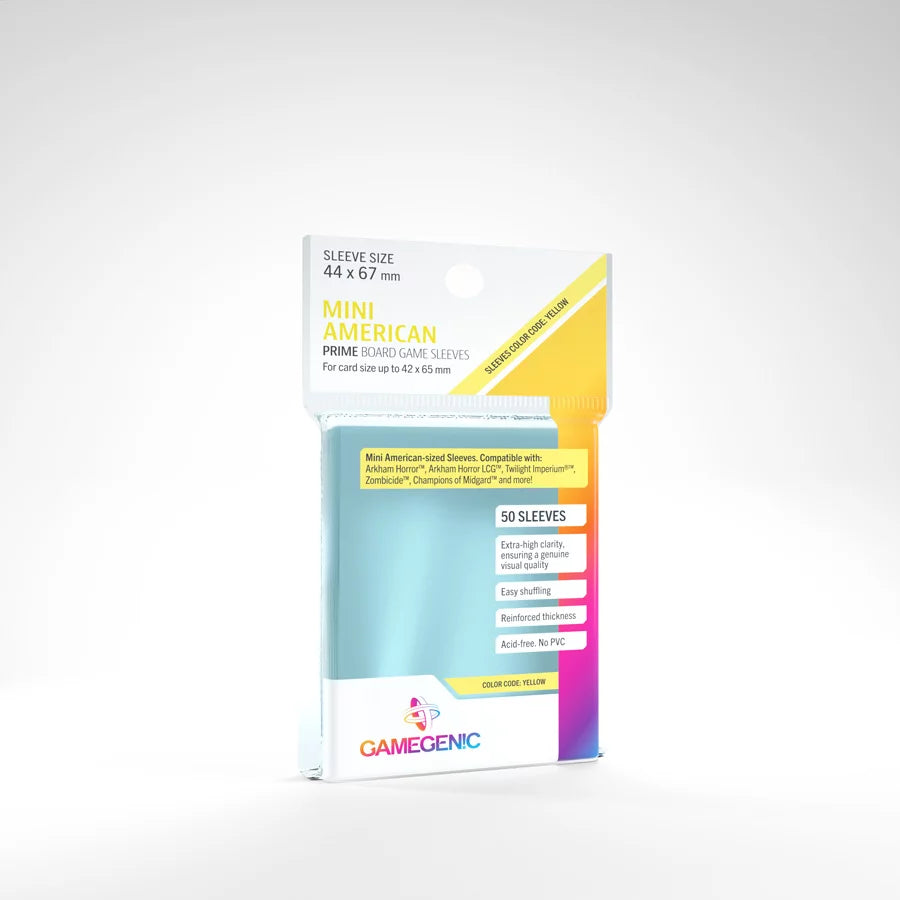 A set of clear, plastic card sleeves in their retail packaging on a white background