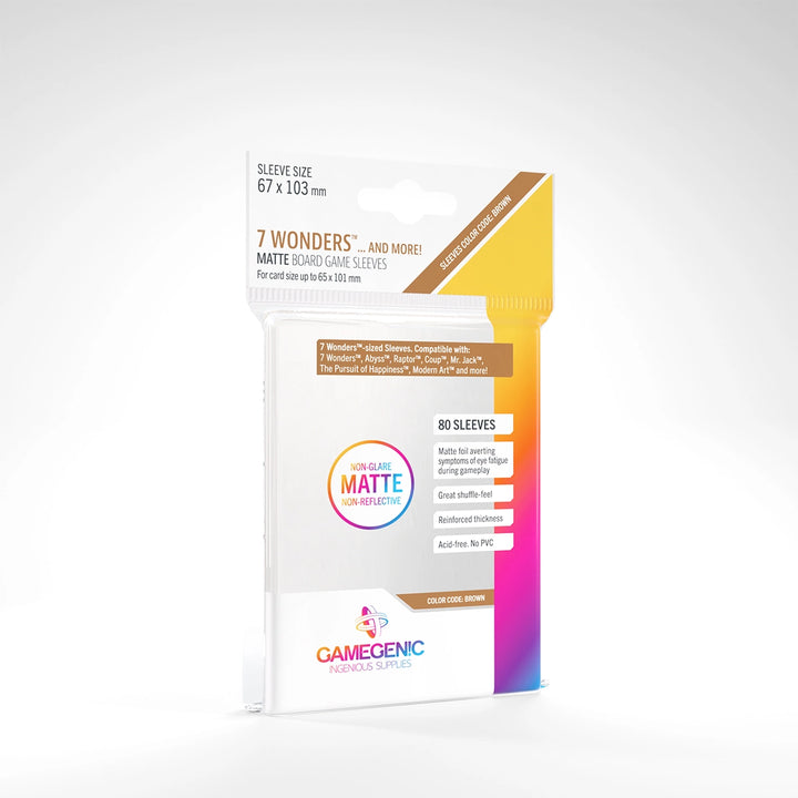 A set of clear, plastic card sleeves in their retail packaging on a white background