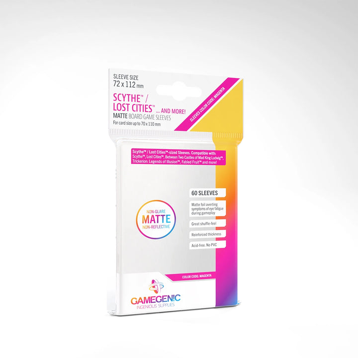 A set of clear, plastic card sleeves in their retail packaging on a white background