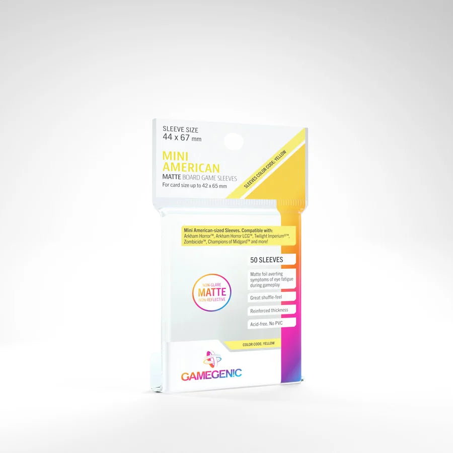 A set of clear, plastic card sleeves in their retail packaging on a white background