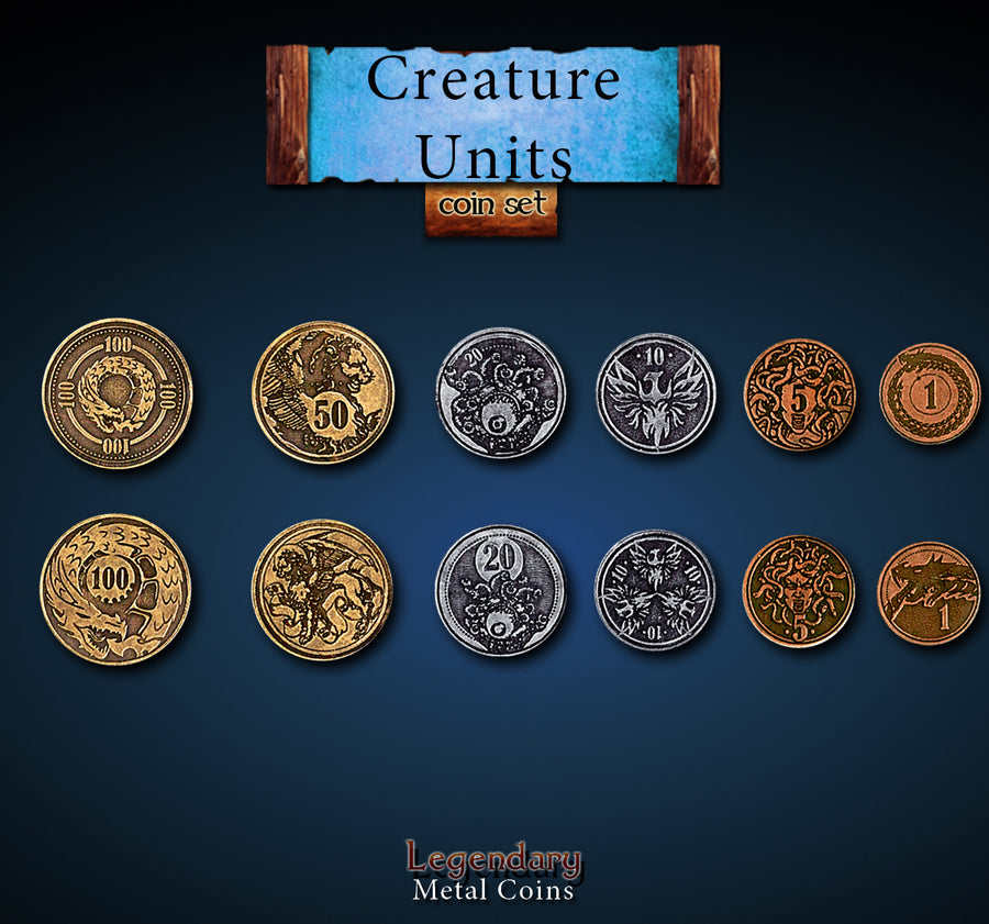 A photo of the fronts and backs of six coins, values 1, 5, 10, 20, 50, and 100. Each coin has a different animal pictured on each side.