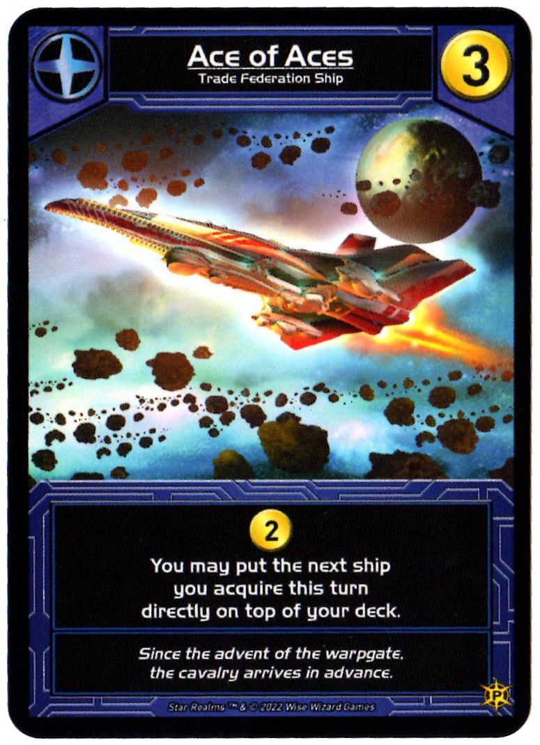 Star Realms: Ace of Aces Promo Card for use with the board game S, Spring Sale, Star Realms, sold at the BoardGameGeek Store