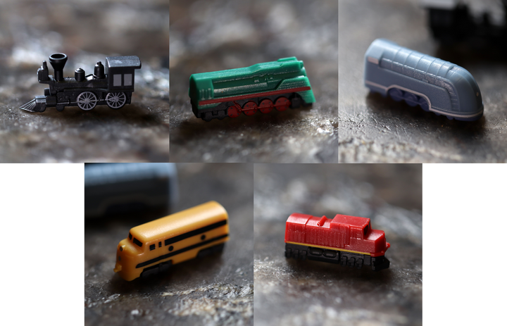 Little Plastic Train Co - Set of 48 Trains for use with the board game , sold at the BoardGameGeek Store