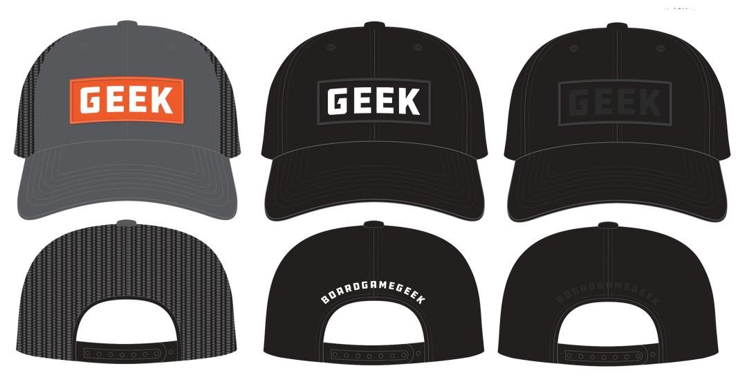 GEEK Baseball Cap for use with the board game REORDER, sold at the BoardGameGeek Store