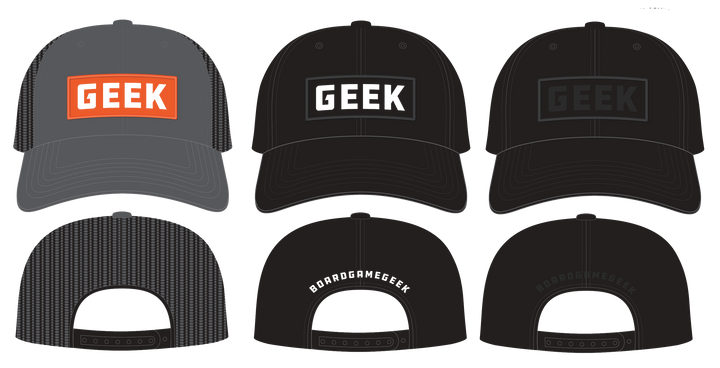 GEEK Baseball Cap for use with the board game REORDER, sold at the BoardGameGeek Store