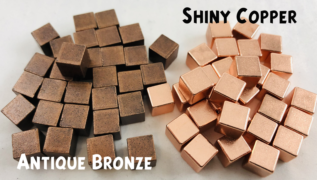 Metal Cubes - 8 mm - Bag of 30 for use with the board game REORDER, sold at the BoardGameGeek Store