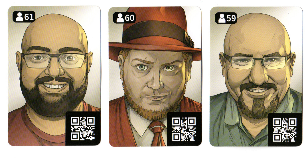 Chronicles of Crime: Dice Tower 2019 - Promo Cards (59-61) for use with the board game C, Chronicles of Crime, sold at the BoardGameGeek Store