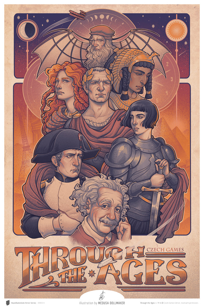 BoardGameGeek Artist Series: Series 6 - Through the Ages for use with the board game REORDER, Through the Ages, sold at the BoardGameGeek Store