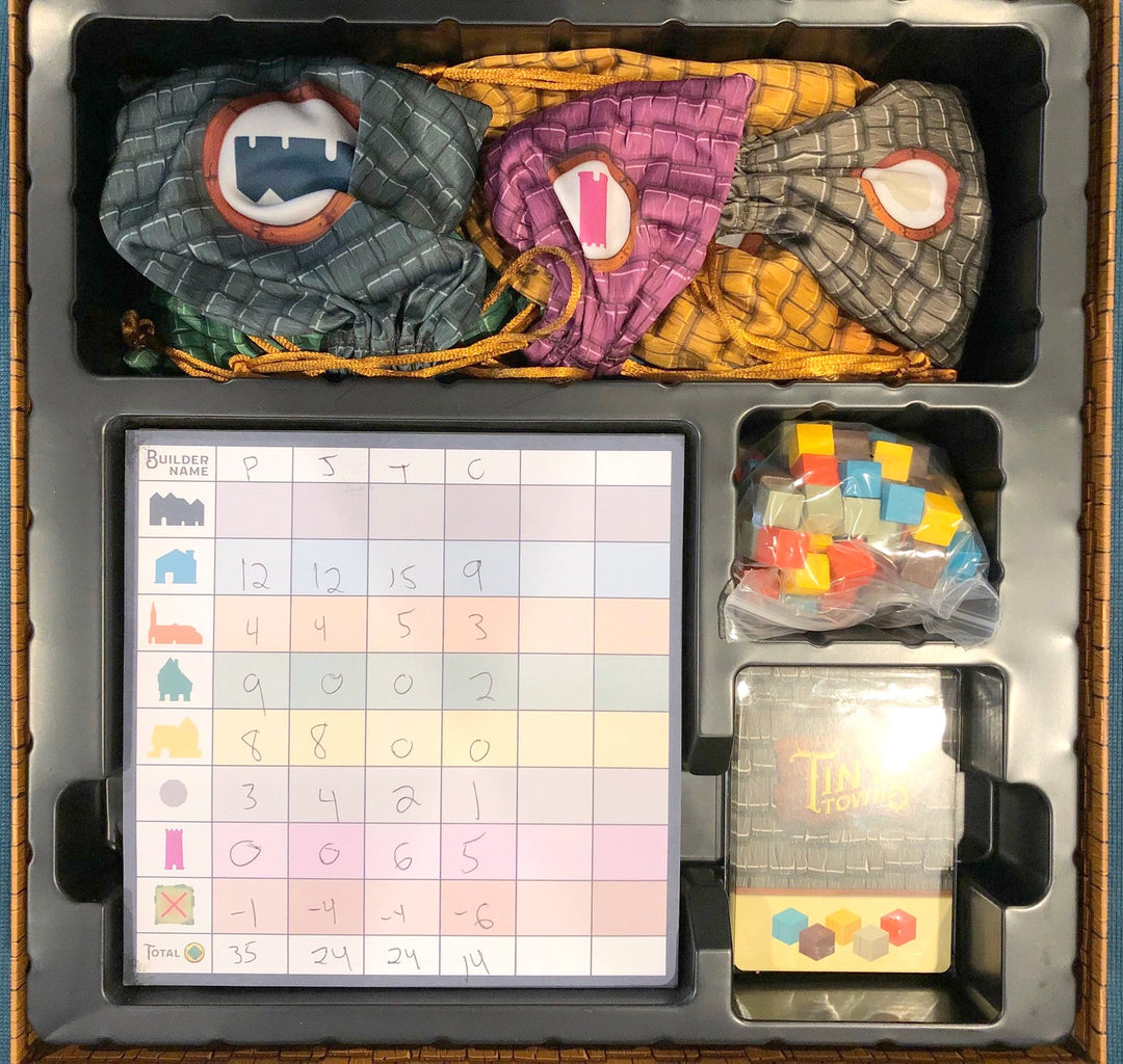 GeekUp Bag Set: Tiny Towns for use with the board game REORDER, Tiny Towns, sold at the BoardGameGeek Store