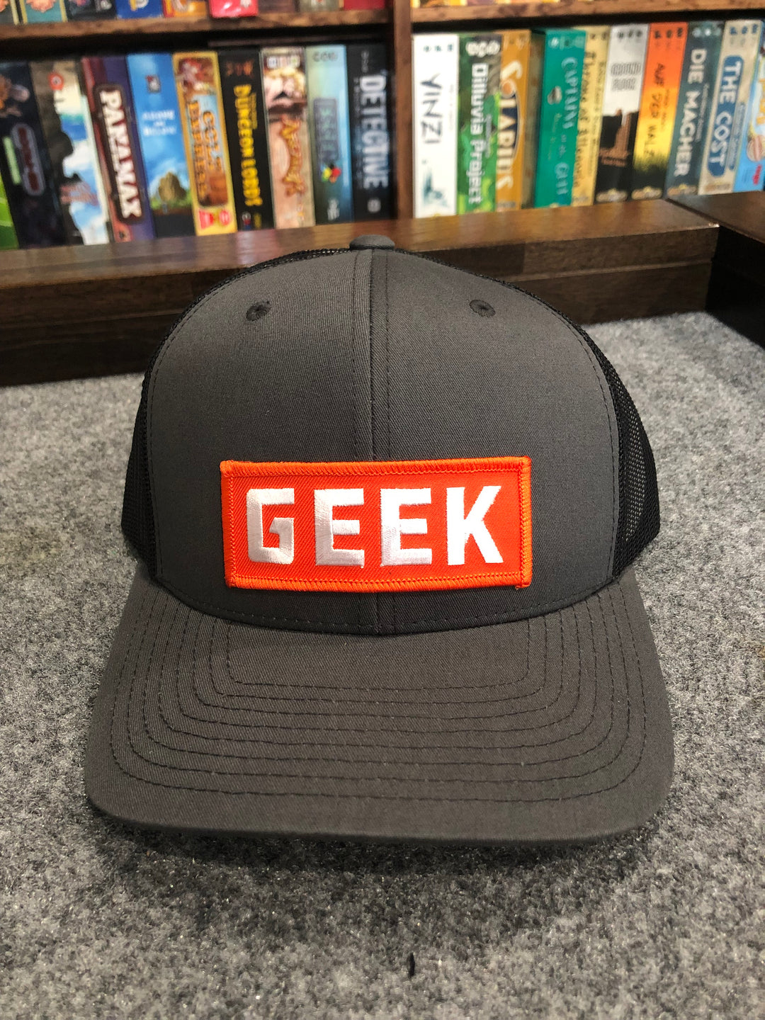 GEEK Baseball Cap for use with the board game REORDER, sold at the BoardGameGeek Store