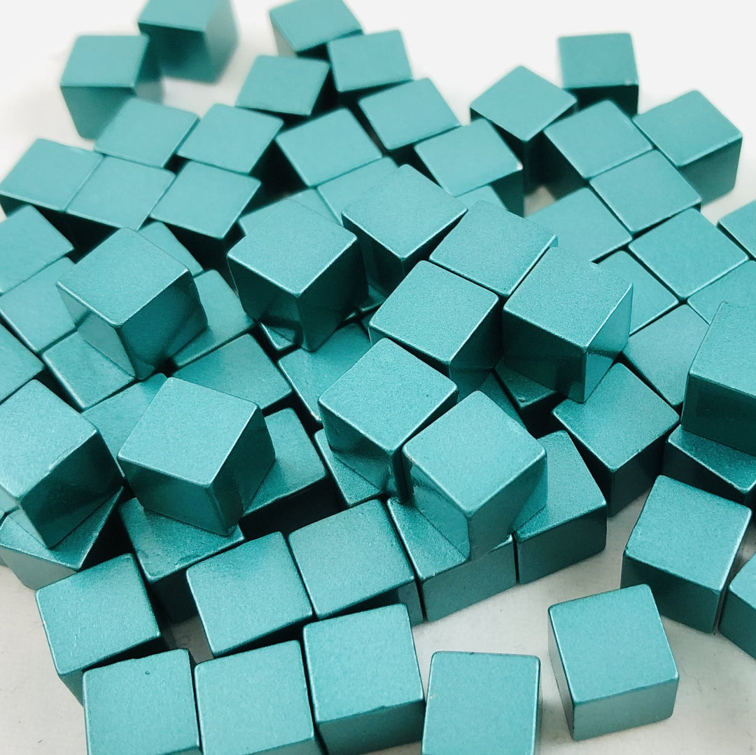 Metal Cubes - 8 mm - Bag of 30 for use with the board game REORDER, sold at the BoardGameGeek Store