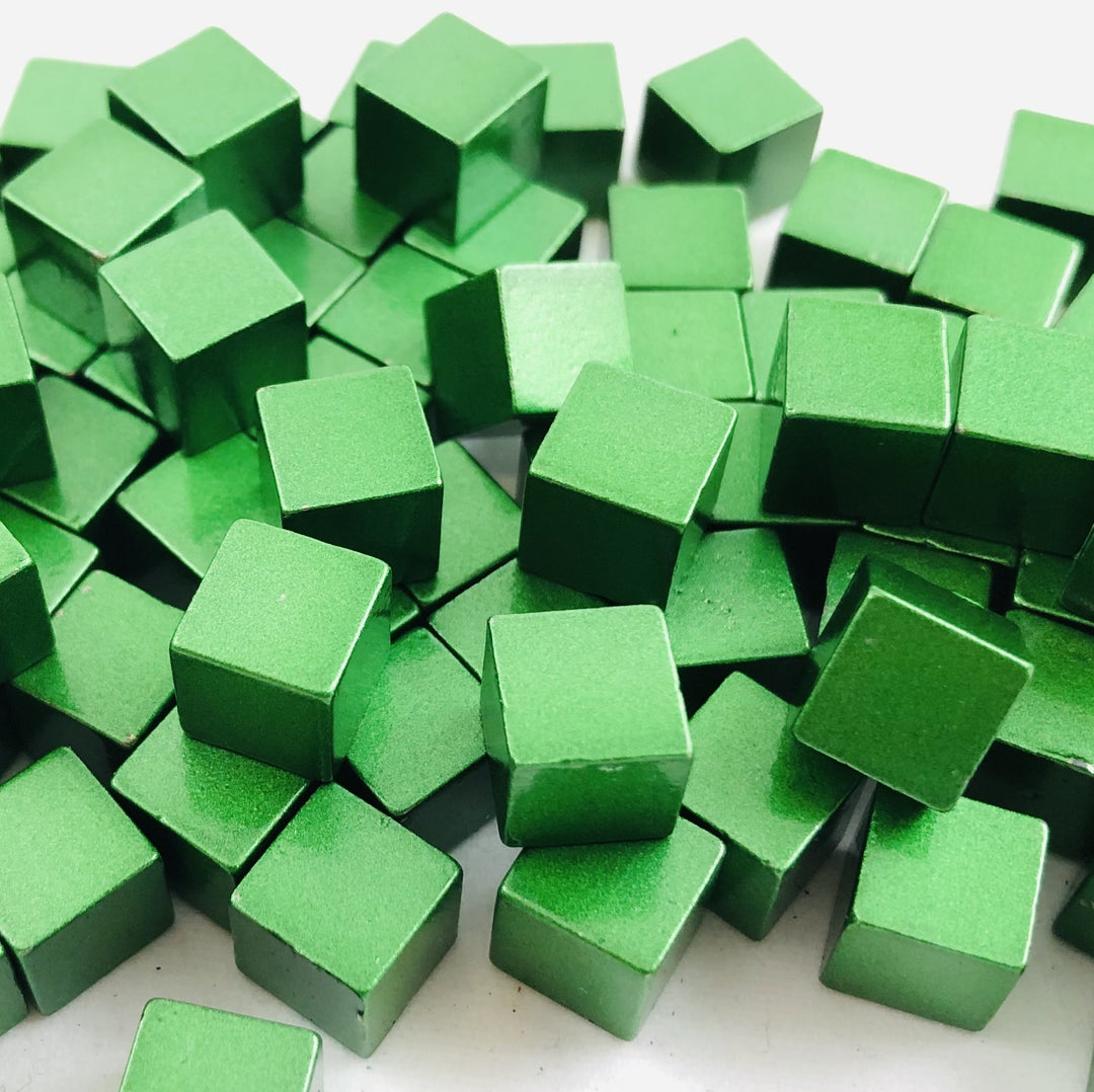 Metal Cubes - 8 mm - Bag of 30 for use with the board game REORDER, sold at the BoardGameGeek Store