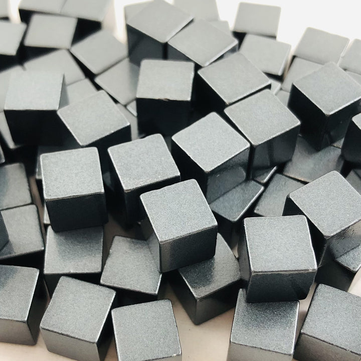Metal Cubes - 8 mm - Bag of 30 for use with the board game REORDER, sold at the BoardGameGeek Store