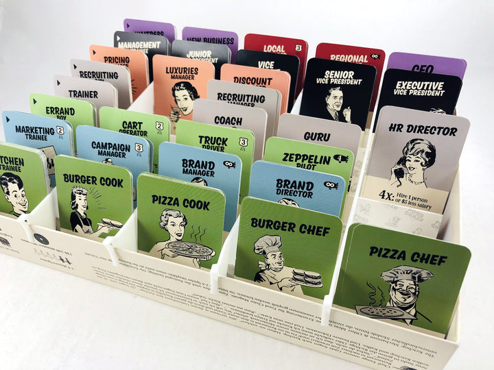 Food Chain Magnate: Milestone Boards & Card Accordion for use with the board game F, Food Chain Magnate, Food Chain Magnate: The Ketchup Mechanic, sold at the BoardGameGeek Store