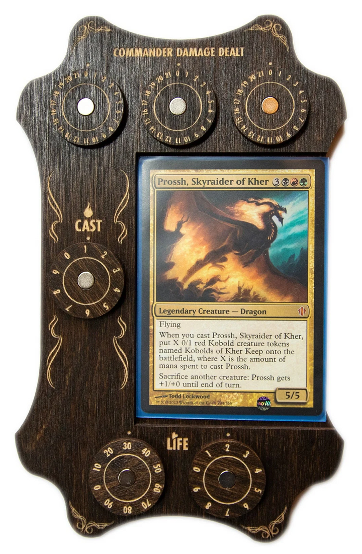 Strata Strike: Commander Command Zone Tray with Dial Counters for use with the board game Magic: the Gathering, sold at the BoardGameGeek Store