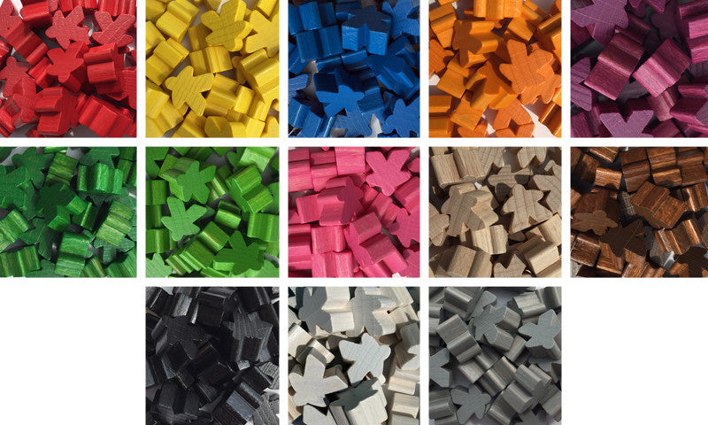 Wooden Meeples - Bag of 10 for use with the board game REORDER, sold at the BoardGameGeek Store