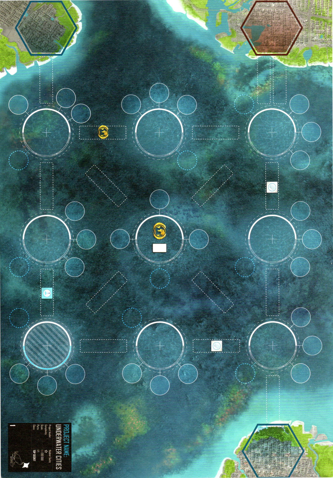 Underwater Cities: Double-SIDED Player Boards for use with the board game Spring Sale, U, Underwater Cities, sold at the BoardGameGeek Store