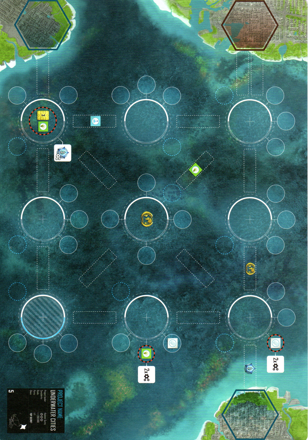 Underwater Cities: Double-SIDED Player Boards for use with the board game Spring Sale, U, Underwater Cities, sold at the BoardGameGeek Store