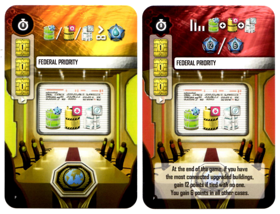 Underwater Cities: Federal Priority Promo Cards for use with the board game U, Underwater Cities, sold at the BoardGameGeek Store