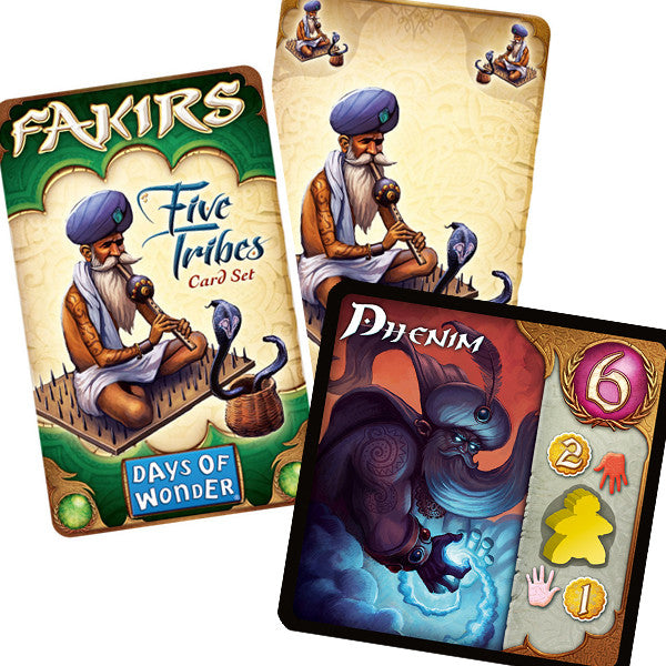 Five Tribes: Fakirs & Dhenim for use with the board game F, Five Tribes, sold at the BoardGameGeek Store