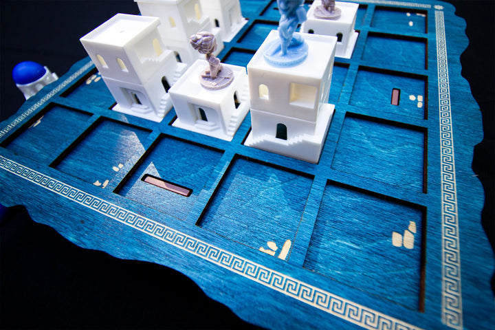 Strata Strike - Santorini Wooden Boards for use with the board game Santorini, sold at the BoardGameGeek Store