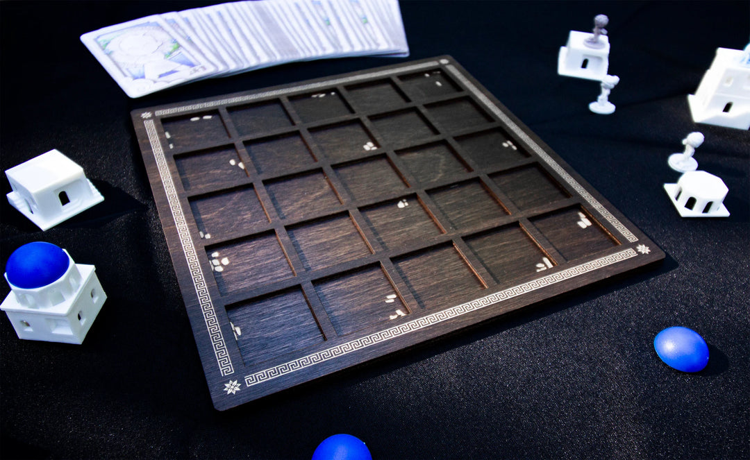 Strata Strike - Santorini Wooden Boards for use with the board game Santorini, sold at the BoardGameGeek Store