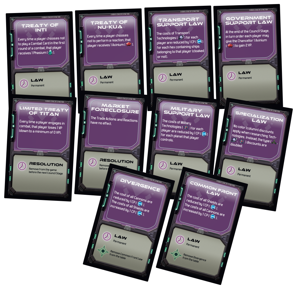 Exodus: Edge of Extinction – Political Cards for use with the board game E, Exodus, Spring Sale, sold at the BoardGameGeek Store