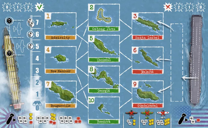 Game board from the board game 1942: USS Yorktown