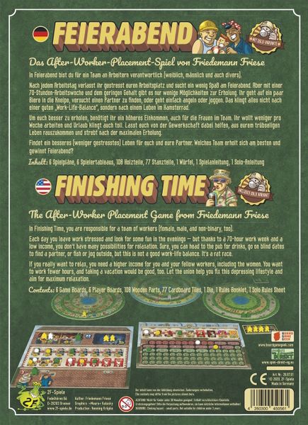 Finishing Time (+ free exclusive promo!) for use with the board game Feierabend, Finishing Time, Spring Sale, sold at the BoardGameGeek Store