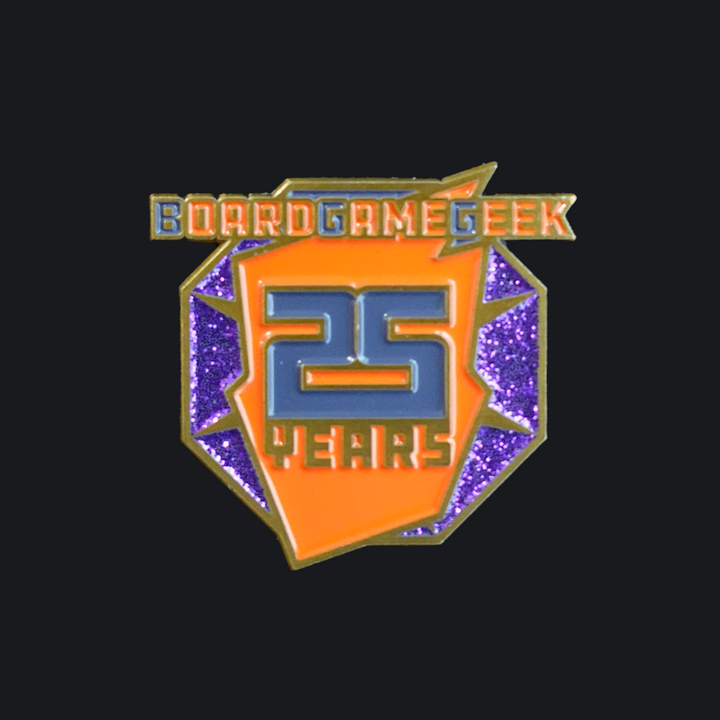 Gen Con Pin Bazaar 2025: "BoardGameGeek 25 Years" Enamel Pin