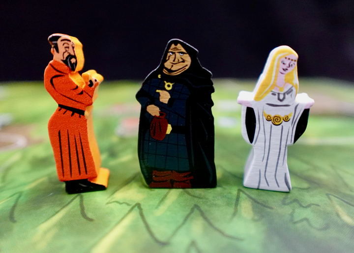 Architects, Paladins, and Viscount of the West Kingdom: Trilogy Meeples (Meeple Source)