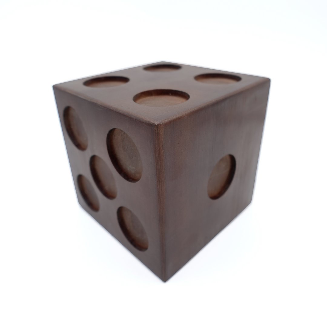 Wooden Dice Candle Holder