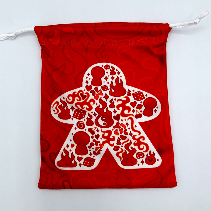 Microfiber Drawstring Bags - Meeple Patterns