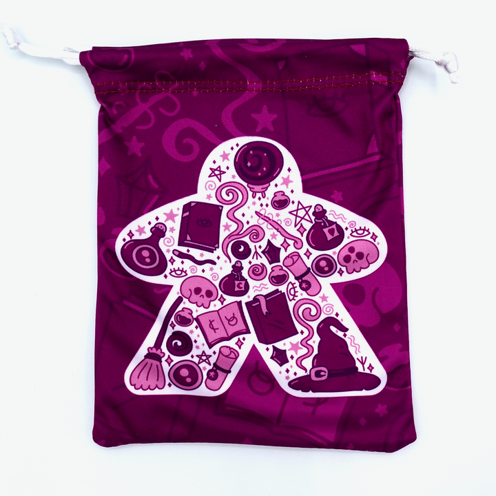 Microfiber Drawstring Bags - Meeple Patterns