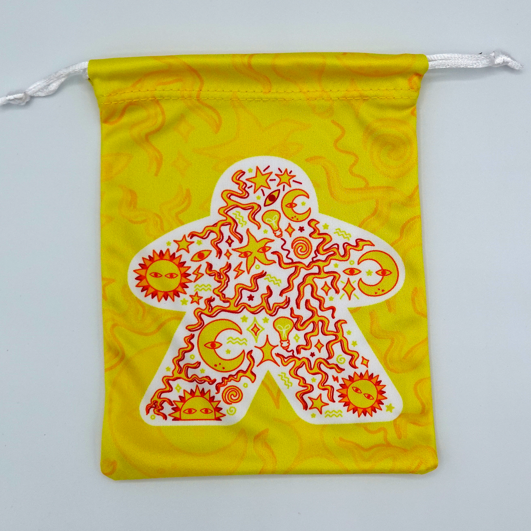 Microfiber Drawstring Bags - Meeple Patterns