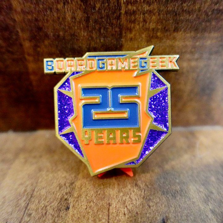 Gen Con Pin Bazaar 2025: "BoardGameGeek 25 Years" Enamel Pin