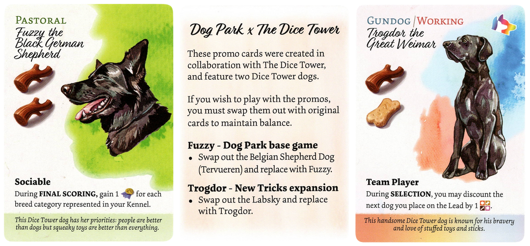 Dog Park: Fuzzy & Trogdor Promo Cards