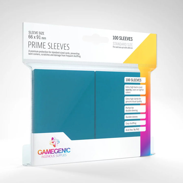 A set of blue, plastic card sleeves in their original retail packaging on a white background.