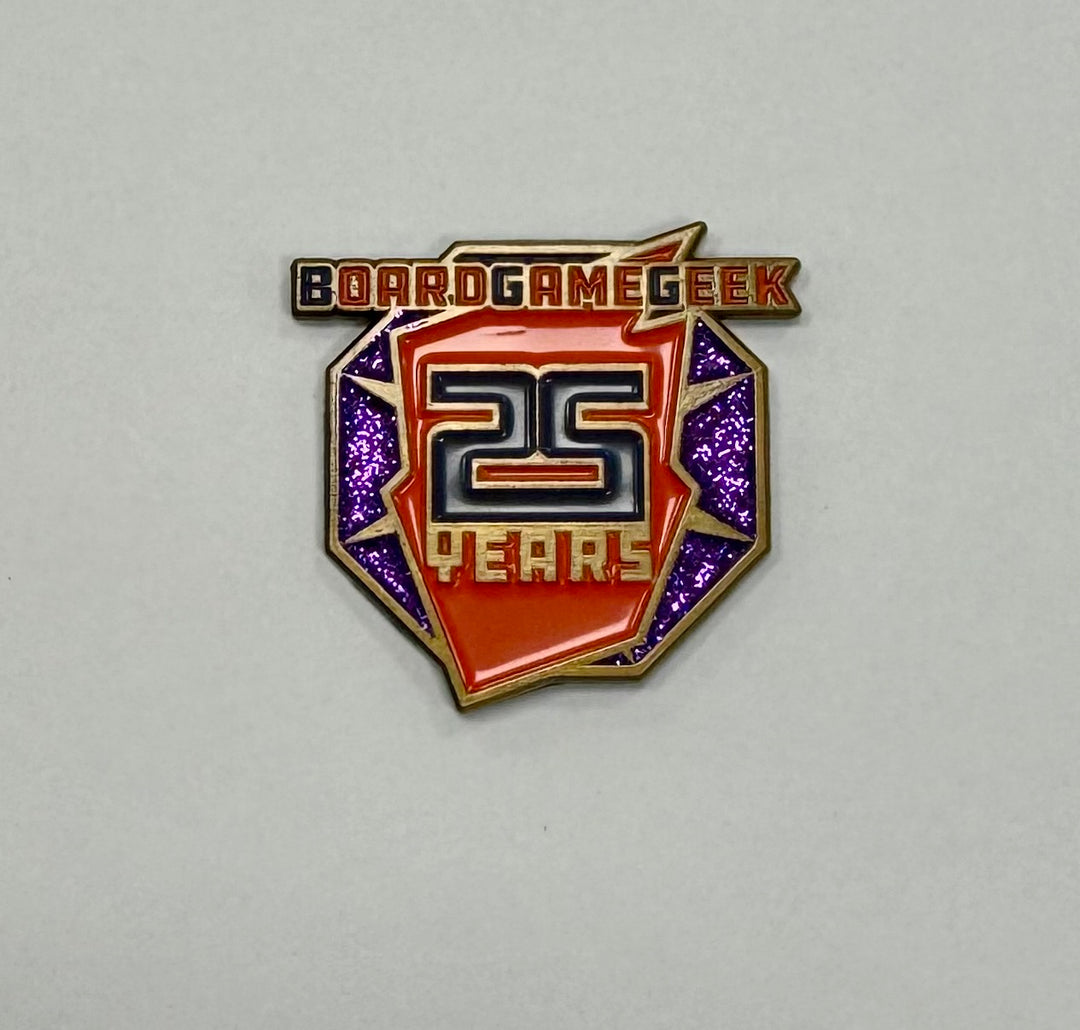 Gen Con Pin Bazaar 2025: "BoardGameGeek 25 Years" Enamel Pin