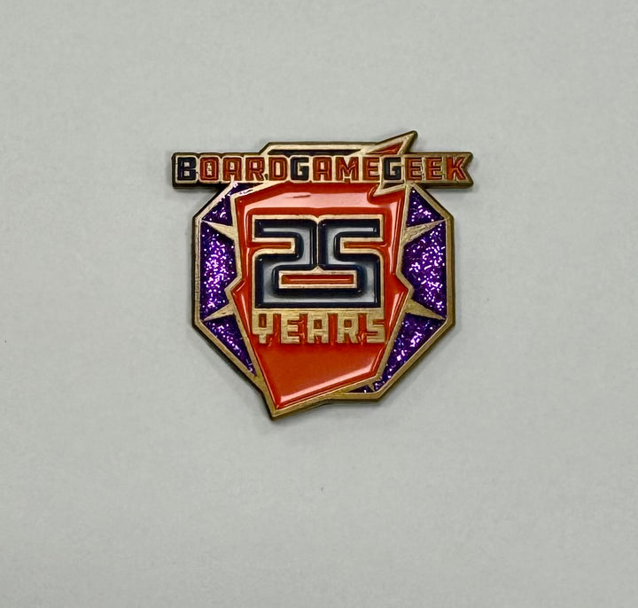 Gen Con Pin Bazaar 2025: "BoardGameGeek 25 Years" Enamel Pin
