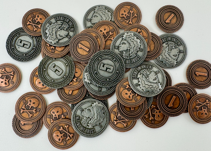 Thunder Road: Vendetta – Carnival of Chaos: Deluxe Metal Scrap Tokens