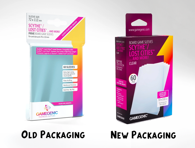 Gamegenic - Prime Sleeves, Board Game Sizes, Clear