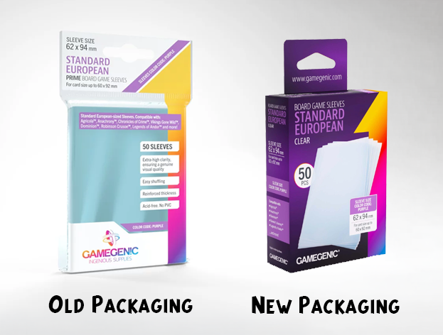 Gamegenic - Prime Sleeves, Board Game Sizes, Clear