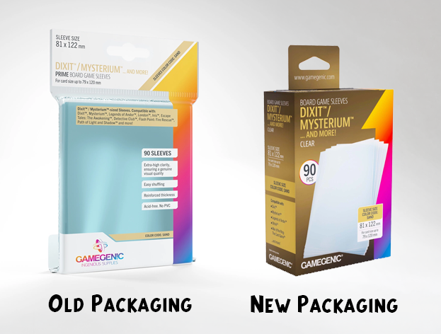 Gamegenic - Prime Sleeves, Board Game Sizes, Clear