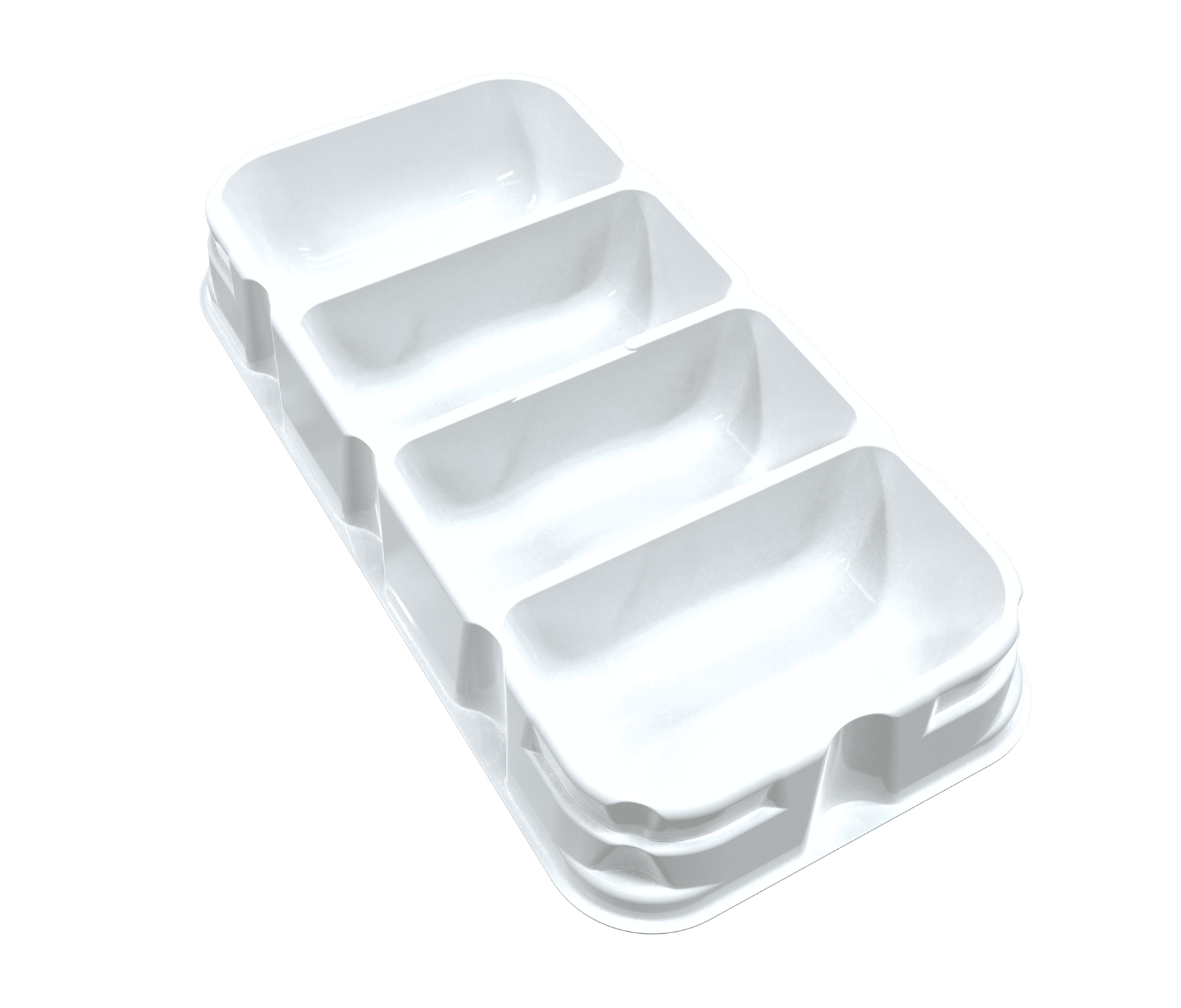 White 4-Cavity Y-Trayz (includes the lid)
