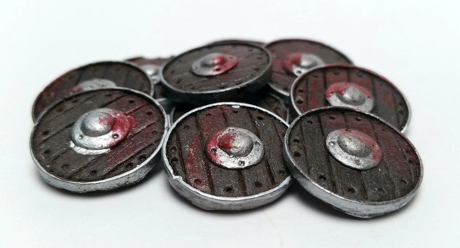 Top Shelf Tokens: Wounds / Buckler (pack of 10) for use with the board game REORDER, Top Shelf Gamer, sold at the BoardGameGeek Store