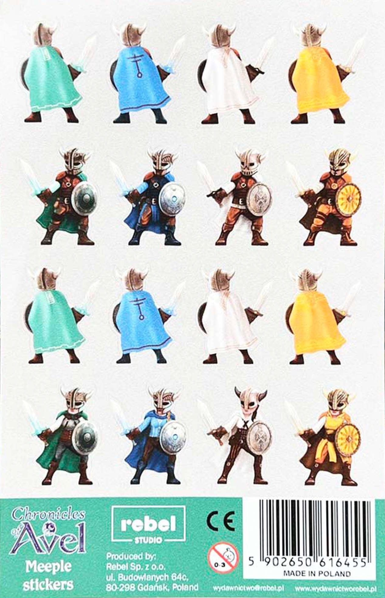 Chronicles of Avel - Meeple Stickers for use with the board game C, Chronicles of Avel, sold at the BoardGameGeek Store